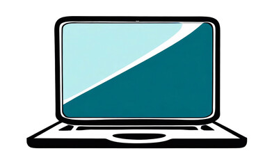 Wall Mural - illustration of laptop, flat icon icon isolated on white background