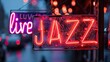 © Rawf8 - Nightclub neon live jazz sign in the city center.