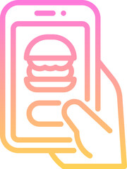 Poster - Smartphone order burger icon