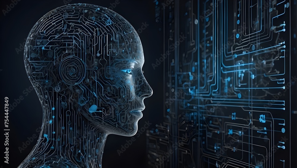 Exploring the Digital Mind: An Artistic Representation of a Human Head ...