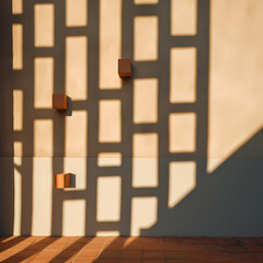 Sticker - Abstract patterns of light and shadow on a wall.