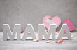 card, background for mother's day with the letters: mum for mother's day.