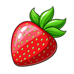 Red berry strawberry sweet icon on white background