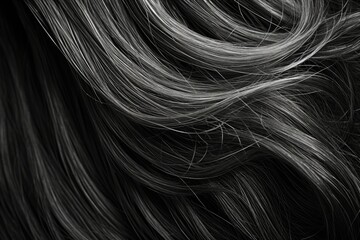 Canvas Print - Close-up of woman's hair in monochrome, suitable for beauty and fashion industry