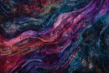 Wall Mural - A cosmic tide sweeps across the canvas.