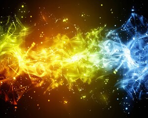 Wall Mural - Abstract Interplay of Colorful Smoke and Light Creating a Vibrant Energy Flow Perfect for Dynamic Backgrounds