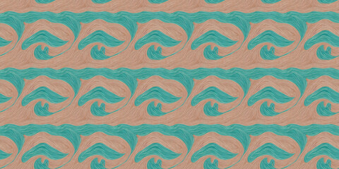 Canvas Print - Blue and Pink Wave Pattern Design