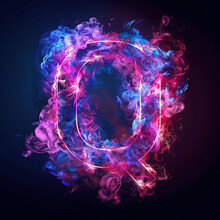 Q Text For The Logo Where The Font Is Clear, Stylish,black Background, Neon-colored, Aurora Light, And Sophisticated To Make An Eye-catching, Notable, Neon-colored Aurora Light And Luxurious