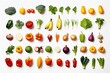 Fresh fruits and vegetables displayed on a clean white background. Suitable for healthy eating concepts