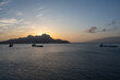 schöner Sonnenuntergang - Silhouette von Monte Cara auf Kap Verde