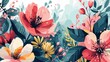 spring, social media banner design template illustration