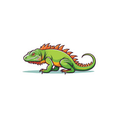  Iguana mascot logo design vector with modern illustration concept style for badge, emblem and t shirt printing. Green iguana illustration. American Iguana vector Logo
