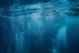 Air bubbles rise to water surface underwater in the Mediterranean sea, natural scene, France