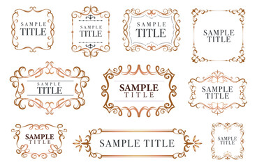 Wall Mural - Vintage frames and borders. Floral elements for design of invitations, frames, menus, labels, monograms, and websites. Graphic elements for design. 