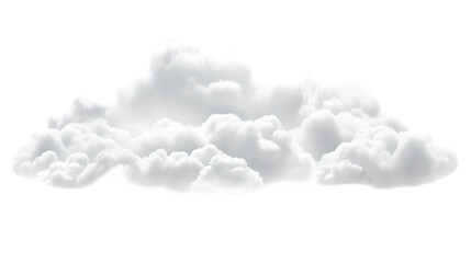 Wall Mural - cloudscape: white fluffy voluminous cloud on transparent background 