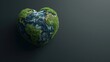 Create an image request for the planet earth in the shape of a heart