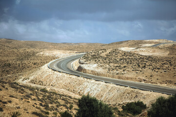 Poster - Mountain road near Toujane Berber village near Matmata city, Kebili Governorate, Tunisia