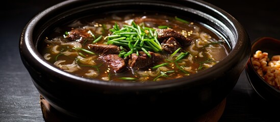 Canvas Print - Delicious Beef Noodle Soup - Savory Asian Cuisine in a Flavorful Broth Bowl