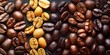 Detailed Roasted Coffee Beans Texture and Color Variations. Concept Coffee Beans, Texture, Color Variations, Roasted, Detailed