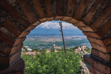 Canvas Print - Historic fortified walls in Sighnaghi town in Kakheti region in Georgia