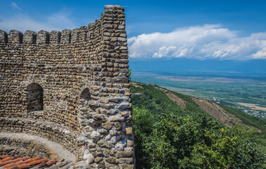 Canvas Print - Historic fortified walls in Sighnaghi town in Kakheti region in Georgia