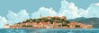 Coastal View of the Ancient City of Korcula, with Historic Architecture and Calm Waters