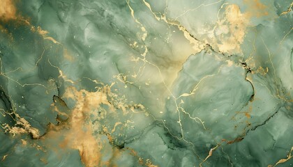 Warm luxury green and gold marble abstract background with sage green marbled accents texture. Green marble and gold abstract background texture. Luxury abstract Poster in sage green, gold