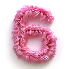 Wall Mural - Fluffy Pink letter 6
