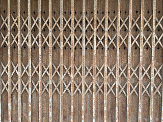 Sticker - old rusty fence with a lot of nails