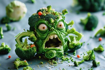 Wall Mural - A horrible monster made from broccoli.