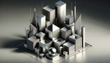 Fototapeta Miasto - Sleek and Modern Consumer Finance Concept with Geometric Shapes