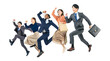 © metamorworks - ジャンプする様々な世代と国籍のビジネスパーソン　手作業で精密に切り抜いた背景透過全身写真PNG（1人ずつのPNG画像も販売しております。作成者リンクから「PNG」で検索してください）