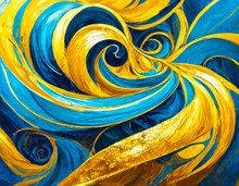 Abstract Blue And Yellow Vortex