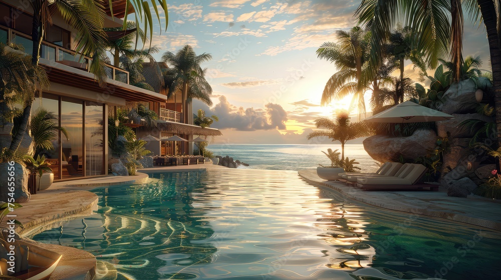 View of Luxury Resort, Images portraying luxurious accommodations, spa resorts ...