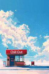 Poster - A chill out station besides the road