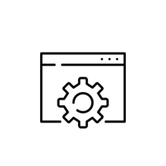 Wall Mural - web engineering icon. internet page and cogwheel for settings and repairs. pixel perfect vector icon