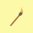 © Mzto - Burning match stick vector illustration on yellow background
