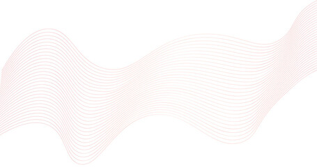 abstract wavy lines pattern on a white background with copy space. collection of illuminated wave li