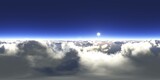 Fototapeta Zachód słońca - Panorama of clouds, HDRI, environment map , Round panorama, spherical panorama, equidistant projection, panorama 360, flying above the clouds,sky above the clouds, 3D rendering