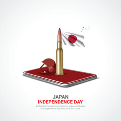 Wall Mural - japan independence day. japan independence day creative ads design Feb 11. vector, 3D illustration.