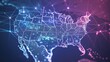 © Media Srock - Digital map of USA, concept of American global network and connectivity