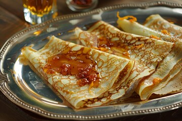 Crêpes Suzette: Delicate Pancakes with Caramelized Orange Sauce