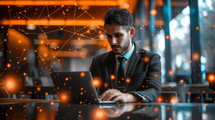 Aufkleber - Businessman use laptop