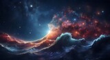 Fototapeta Kosmos - Capturing the Cosmic Wave Amidst a Tapestry of Stars-Stellar Symphony