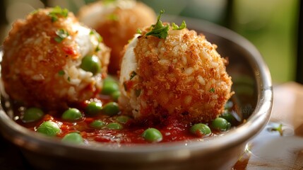 Sticker - Gourmet Fried Arancini with Gooey Cheese Center