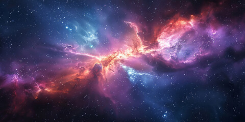Wall Mural - background with space,clouds streak across the milky way, galaxy with stars on night starry sky pano