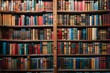 © tiena - Full frame bookshelves. AI generative