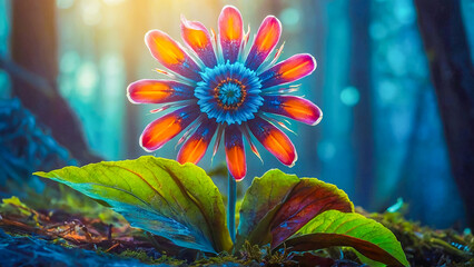 Wall Mural - Beautiful glowing flowers for the background.