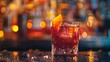 © Vladimir - Negroni cocktail on bar background. Glass of alcoholic drink