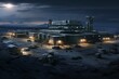 © juliars - Fortified Military base. Drone flight storage. Generate Ai